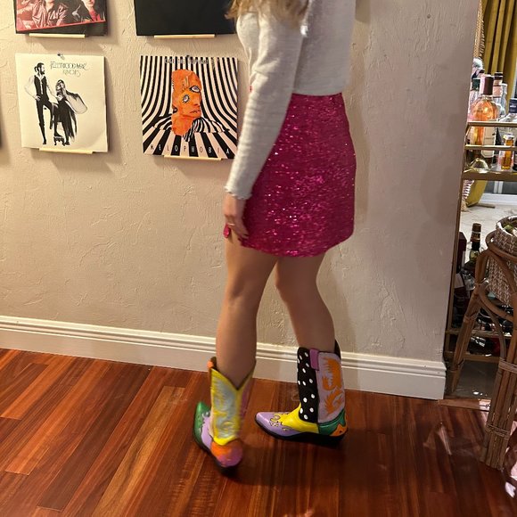 hand painted cowboy boots - Picture 5 of 8